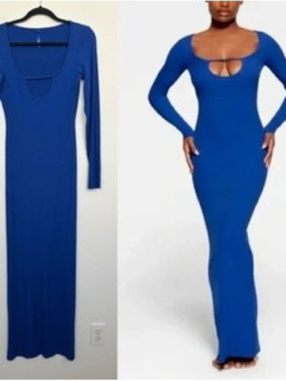 Skims Soft Lounge Long Sleeve Dress Blue Size XL